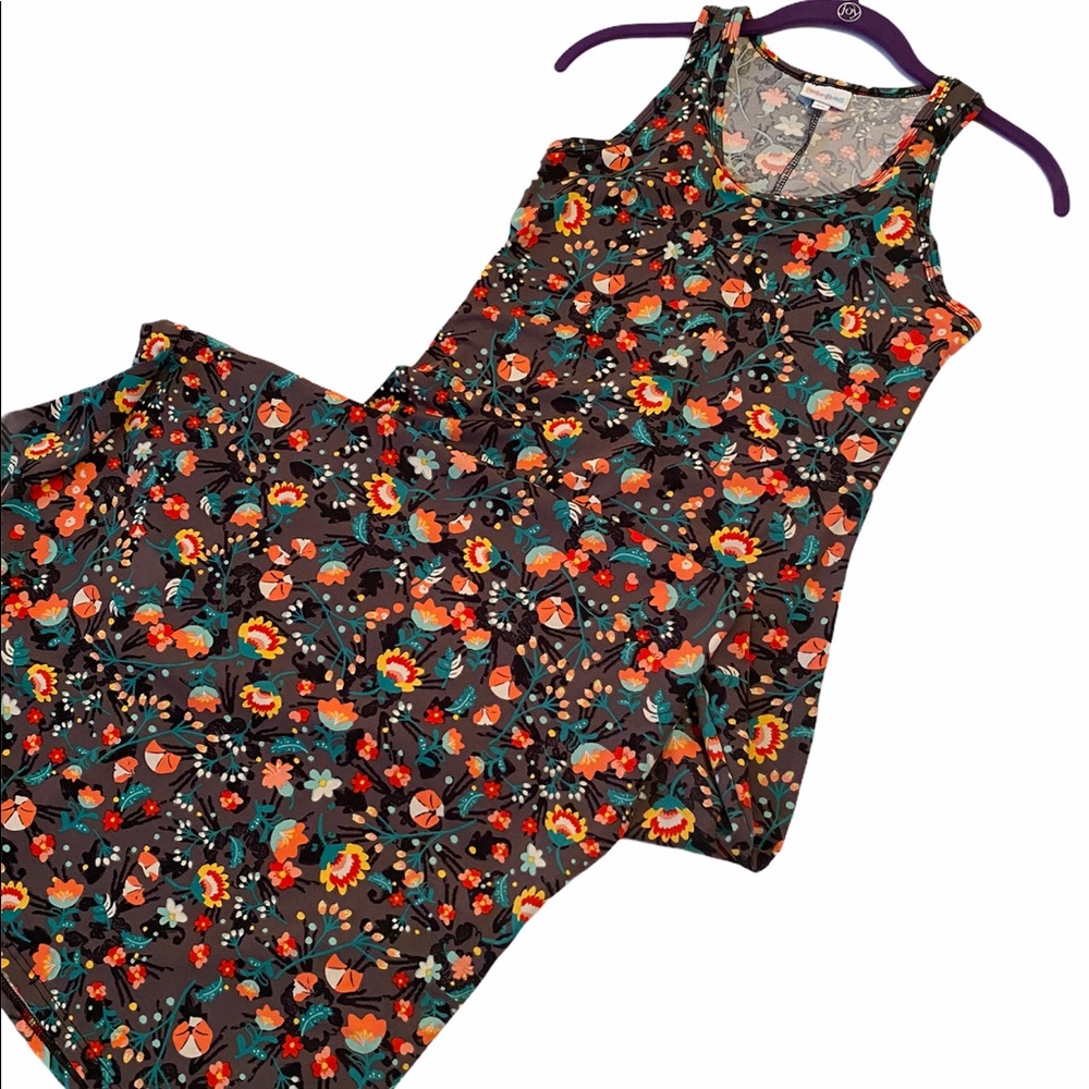 LuLaRoe Dani Maxi Dress Sleeveless Floral NWT